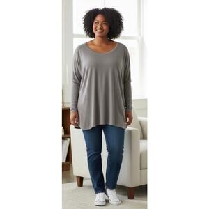 Athleta Long Sleeve Top – Size Large – Gray – Super Soft Modal Blend